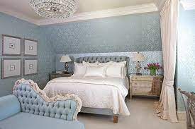 Chic Bedroom Decorating Ideas Enhancing Classic Style With Light Blue Color Blue Bedroom Decor Classic Bedroom Decor Bedroom Decor Lights