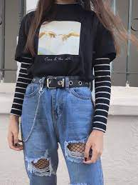 Workclock lifting simulatorbeta access roblox. Tumblr Baddie Girl Fall Stylish Outfit High Waisted Ripped Blue Jeans Fishnet Stocking Tights Style E Girl Outfits Retro Outfits Cute Casual Outfits