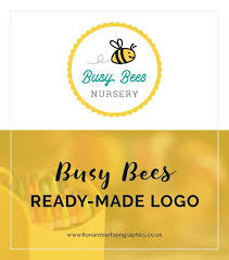 Busy Bees Ready Made Logo Fiona Robertson Graphics Busy Bee Branding Design Logo Childcare Business