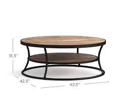 The ella 42″ coffee table features a base of interlocking aluminum ovals and a superstone composite tabletop for a sophisticated accent in any outdoor room. Bartlett 42 5 Round Reclaimed Wood Coffee Table Pottery Barn
