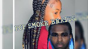 Braidedwig pop smoke braids full lace 40 inches long all back conrow afrikrea from d17a17kld06uk8.cloudfront.net. Pop Smoke Braids W Beads Youtube