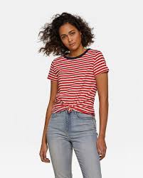 Kaki, blanc (facultatif) matériel : T Shirt Raye Femme 94462111 We Fashion