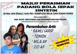 Ibu pejabat bagi 9 pejabat belia dan sukan daerah : Majlis Perasmian Padang Bola Sepak Sintetik Jab Belia Dan Sukan N Sembilan Pbkp N9