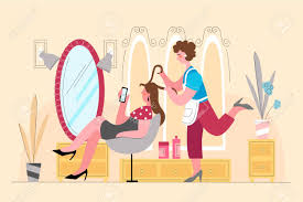 Hairdressing Salon Flat Vector Illustration Beauty Studio Stylist Royalty Free Cliparts Vectors And Stock Illustration Image 137624116 How to draw cute cartoon characters.
