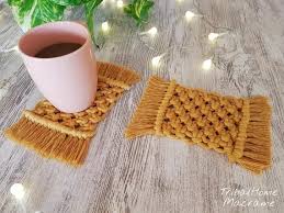Macrame Coasters Set Of 4 Woven Cotton Rope Coasters For Coffee Tea Cup Table Protector Kitchen Decor Boho Rustic Home Decor Christmas Gift In 2020 Home Decor Christmas Gifts Cotton Weaving Tea Lovers Gift