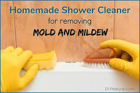 For a natural solution for getting rid of black mold, combine one part baking soda with five parts distilled white vinegar and five parts water in a spray bottle. Mold In Shower A Shower Cleaner To Remove Shower Mildew And Mold