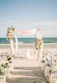 Pink And White Beach Wedding Arch Beach Wedding Arch Wedding Venues Beach Beach Wedding Orange
