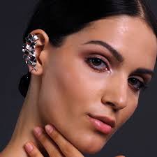 Pendiente de plata de ley en oro rosa sin perforaciones, pendiente de oreja  para novia, trepador sin perforaciones, regalo de boda griego para ella,  pendientes hechos a mano