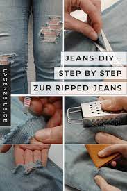 Destroyed jeans, also jeanshosen mit rissen und löchern, liegen absolut im trend. Ripped Jeans Dein Step By Step Diy Ladenzeile Destroyed Jeans Selber Machen Jeans Jeans Aufpeppen