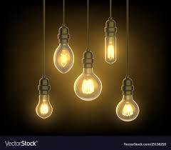Lamp Or Bulb Light Bulb Hanging From Ceiling Vector Image