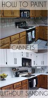 How I Painted My Cabinets Without Sanding Video Painting Kitchen Cabinets White Brown Kitchen Cabinets New Kitchen Cabinets