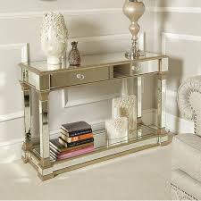 Andreas Champagne Gold Mirrored 2 Drawer Console Table This Beautiful Andreas Champagne Gold Mirrored Console Table Mirrored Furniture Decor Mirrored Furniture