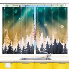 magic winter pine forest with snowflake