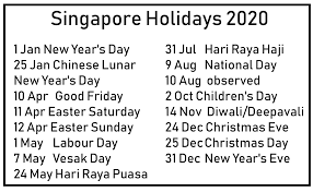 Find what the public holidays are in your state territory by selecting from the list below: Singapore Public Holidays 2020 Iphone Calendar Nar Media Kit