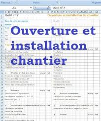 Suivi Ouverture Et Installation Chantier En Excel Planning Chantier Chantier Exemple Devis