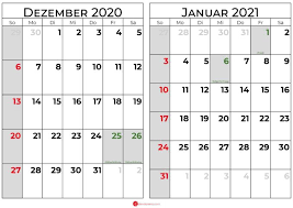 Hälfte mit kalenderwochen und feiertagen. Kalender Januar 2021 Vorlagen Kostenlos Calendarena