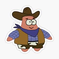High quality patrick star aesthetic gifts and merchandise. Cowboy Patrick Stickers Redbubble