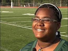 Girl Soars Like An Eagle On The Gridiron