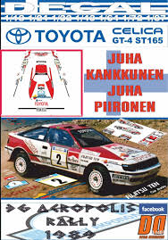 DECAL TOYOTA CELICA GT-4 ST165 J.KANKUNNEN ACROPOLIS R. 1989 DnF (08) | eBay