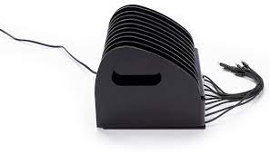 Charging tray holds five (5) mobile power units. Acrylic Charging Station For Electronics 10 Charging Cables