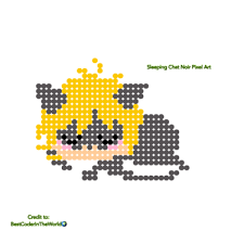 Sleeping Chat Noir Pixel Art By Bestcoderintheworld Pixel Art Chat Noir Art