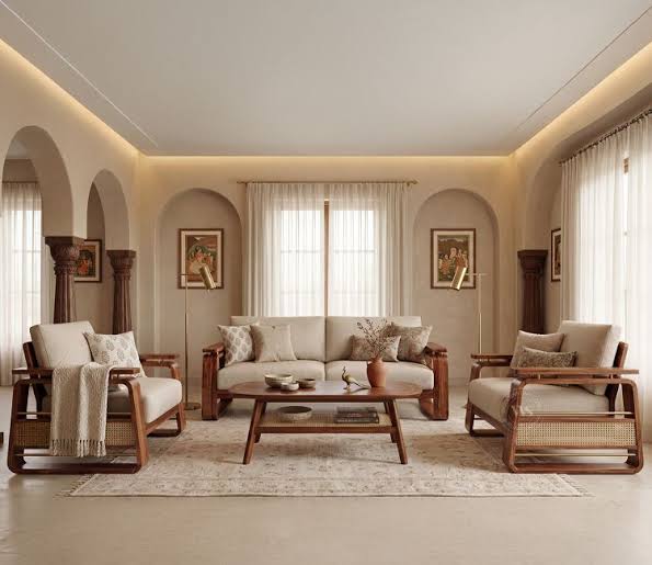 Royal-style chesterfield sofa set crafted for a Greater Noida living room