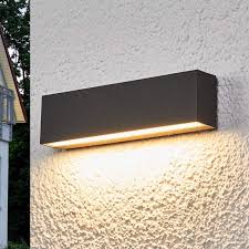 elvira grafietgr led outdoor wandlamp met ip65 wandlamp muurverlichting buitenlamp