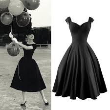 Hot Womes 50s 60s Prom Rockabilly Retro Swing Cocktail Evening Dress Black Red