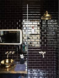 Black And Gold Bathroom Floor Tiles Indulgy Everyone Deserves A Perfect World Black Subway Tiles Black Tiles Masculine Bathroom