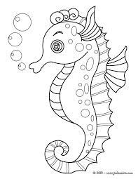 Joli Coloriage D Un Hippocampe A Imprimer Gratuitement Ou Colorier En Ligne Sur Hellokids Com Animal Coloring Pages Horse Coloring Pages Coloring Pages