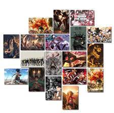 Anbhudan | ATTACK ON TITANS WALL DECOR | PACK OF 18 Manga wall collage kit |