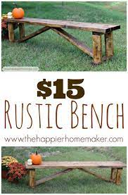 In this case, this bench will be for you. Rustic 15 Diy Bench The Happier Homemaker Rustic Diy Diy Wood Projects Diy Bench