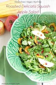 Roasted Delicata Squash Apple Salad Gluten Free Vegan Nut Free Recipe Apple Salad Delicata Squash Seasoning Recipes