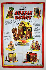 The Great Aussie Dunny Tea Towel Vintage Retro Funny Australian Outback Souvenirs New Old Stock Dunny Retro Humor Tea Towels