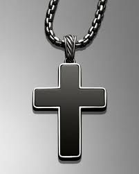 David Yurman Black Black Onyx Chevron Cross Necklace Mens Cross Necklace Cross Pendant Men Black Onyx Jewelry