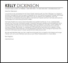 Forex Trader Cover Letter Sample Cover Letter Templates Examples