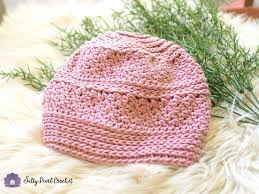 Crochet patterns for women, crochet beret hat patterns for women, cancer patients, lunch lady hat, tutorial video. Easy Crochet Chemo Cap Pattern Salty Pearl Crochet