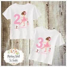 Birthday T Shirt Design Ideas For Girls Ballerina Birthday T Shirt Or Bodysuit Ballerina Party Shirt Brown Hair Free Personalization In 2020 Birthday Shirts Ballerina Birthday Party Shirts