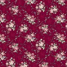 Timeless treasures island breeze tropical floral tropic. Ruru Bouquet Isabella Floral Small Roses On Maroon Cotton Fabric By Quilt Gate Small Rose Floral Pattern Wallpaper Floral