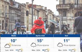 Averses parfois orageuses mardi & mercredi. Meteo Bordeaux Previsions Du Dimanche 7 Avril 2019