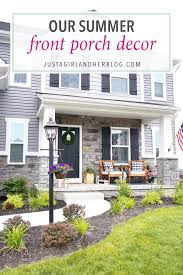 This covered front porch style boasts a number of basic elements that complement each other perfectly. Our Summer Front Porch Decor Abby Lawson