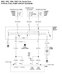 1994 civic automobile pdf manual download. Fuel Pump Circuit Wiring Diagram 1992 1995 1 5l Honda Civic