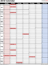 Full list of malaysia public holidays. 2018 Yearly Calendar Template Excel Printable Year Calendar