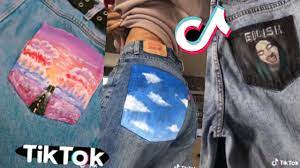 Simple painted jean pocket diy. Tiktok People Painting On Their Jeans For 7 Minutes Straight Youtube