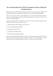 Soal tes cpns logika formil download klik tanda panah halaman penuh untuk menuju halaman penuh dan klik lanjut ke halaman 1 jika ingin kembali ke halaman 1. Pdf 50 Contoh Prediksi Soal Cpns Tes Kompetensi Dasar Skd Dan Pembahasannya Sony Baghtiar Academia Edu