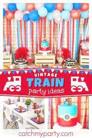 Candy train party favors birthday parties. Trains Birthday Matthew S Retro Railroad 2nd Birthday Party Catch My Party Train Birthday Party Food Birthday Party Activities Train Birthday