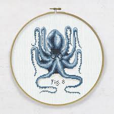 Plus, use our caption/border maker tool to chart your own words. Octopus Cross Stitch Pattern Pdf Fish Cross Stitch Art Collectibles Cross Stitch Tripod Ee
