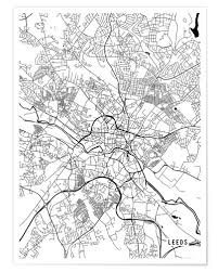 Leeds (england) , united kingdom on map. Leeds England Map Posters And Prints Posterlounge Co Uk