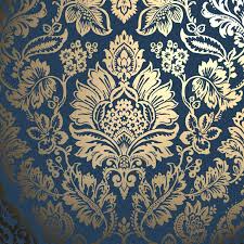 Platinum Foil Damask Navy Gold Platinum Wallpaper Fd42564 Blue And Gold Wallpaper Teal And Gold Wallpaper Rose Gold Wallpaper