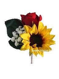 Send sunflowers for delivery in mason jars, or mixed bouquets of sunflowers and send happiness with sunflowers! Sweet Home Deco Silk Sunflower Rose Babysbreath Wedding Bouquet Bridal Bouquet Bridesmaid Bouquet Boutonnere In Yellow Buy Online In Dominica At Dominica Desertcart Com Productid 81169373